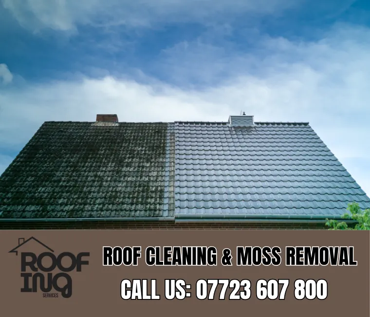 Roof cleaning and moss removal in Camborne